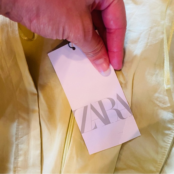 ZARA Drawstring Pistachio V Neck Long Sleeve Jumpsuit- NWT Size XS - Picture 12 of 13